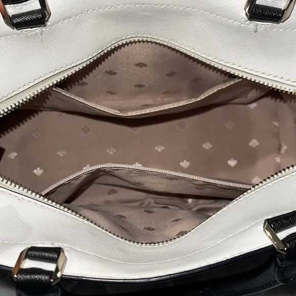 Kate Spade Two-Tone Satchel in Cream and Black - Picture 6 of 7